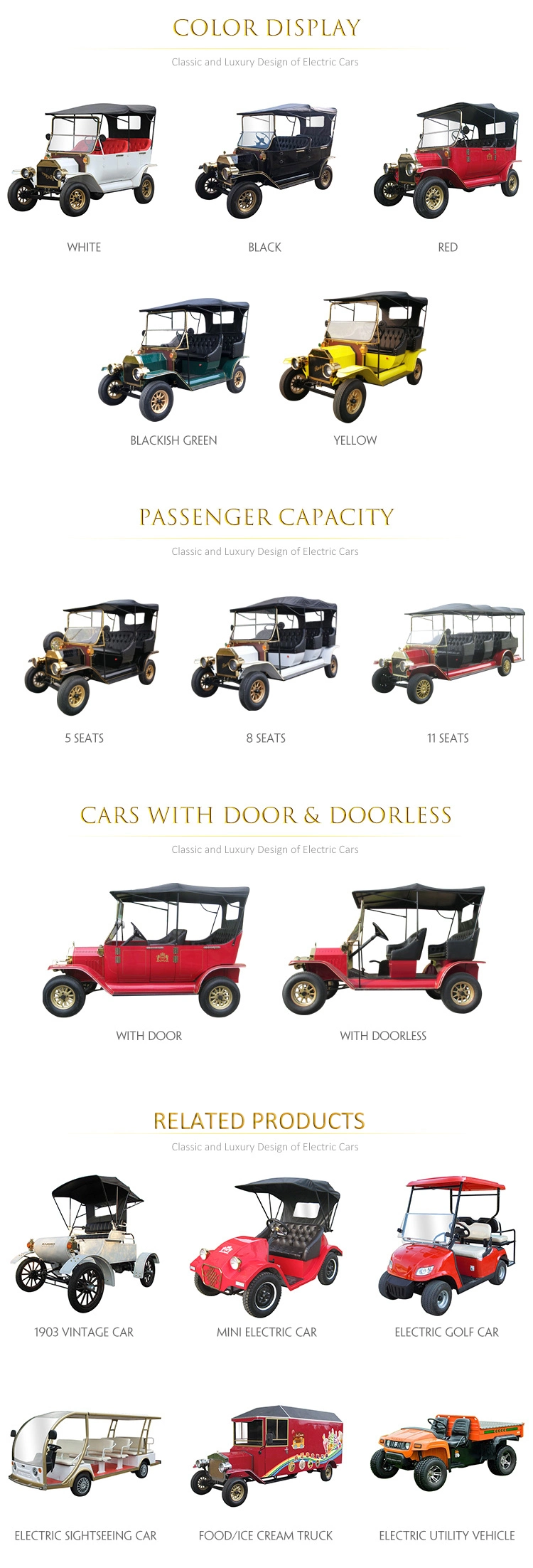 Electric Carts High Endurance Mileage Golf Carts in Red Golf Vehicle