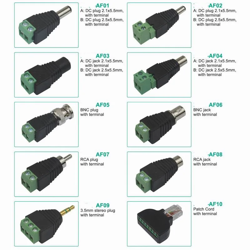Male and Female DC Power Connector Plug for CCTV Camera (AF01)