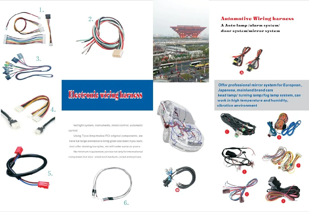 various type of Custom Motorcycle Automobile Car Wire Harness Assembly Electric Automotive Wiring Harness Auto Wire Harness