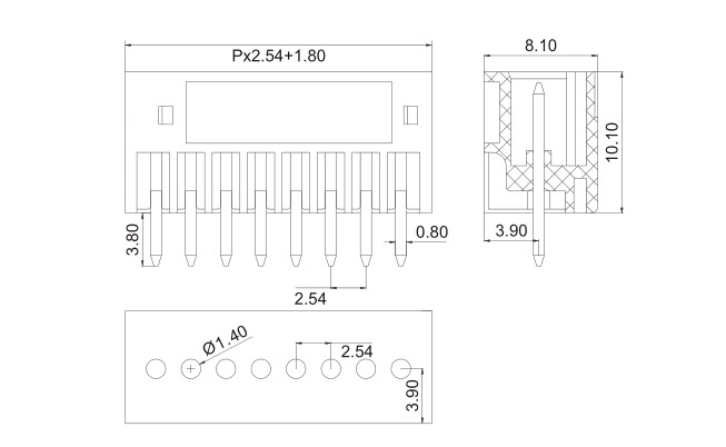 Pitch 2.5mm Mini Plug PCB Terminal Block Strip Terminal