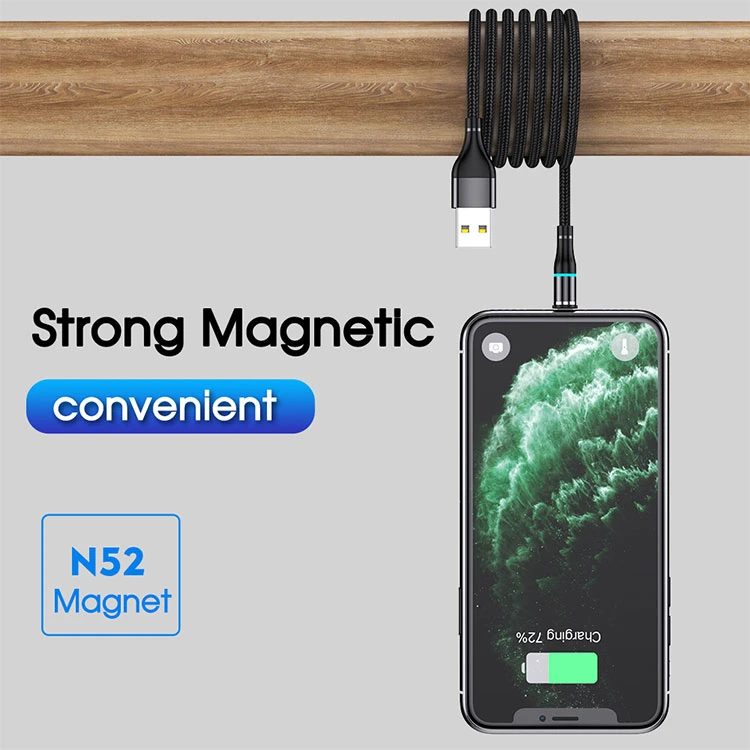 Tongyinhai Factory Fast Deliver 1m 3.3FT 2m 6.6FT Magnetic Charging Cable 360 Degree 3 in 1 Magnetic USB Cable