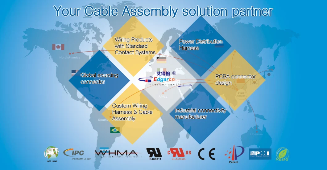California Proposition 65 OEM/ODM Custom Cable Assembly Electrical Cable Manufacturer with IATF 16949 in Dongguan