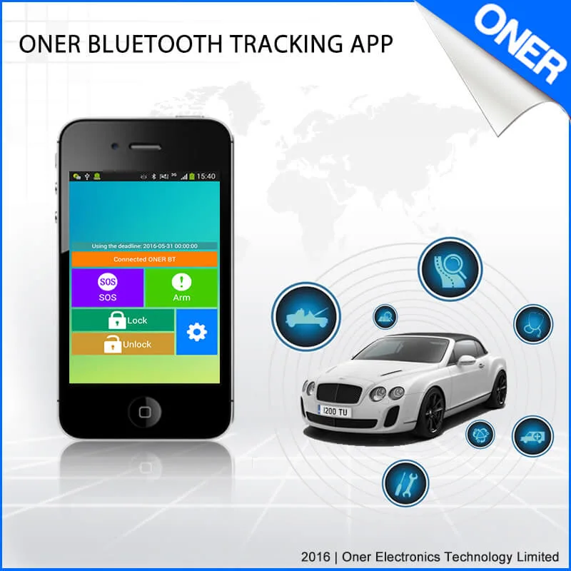 GPS Tracking Device with Bluetooth APP for Anti-Theft of Fleet.