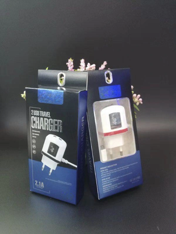 Mobile Phone Charger/2 USB Cable/Home Travel Charger with USB Data Line