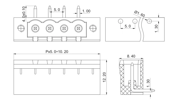 Pitch 5.08mm Plug Terminal Block PCB Terminal Connectors