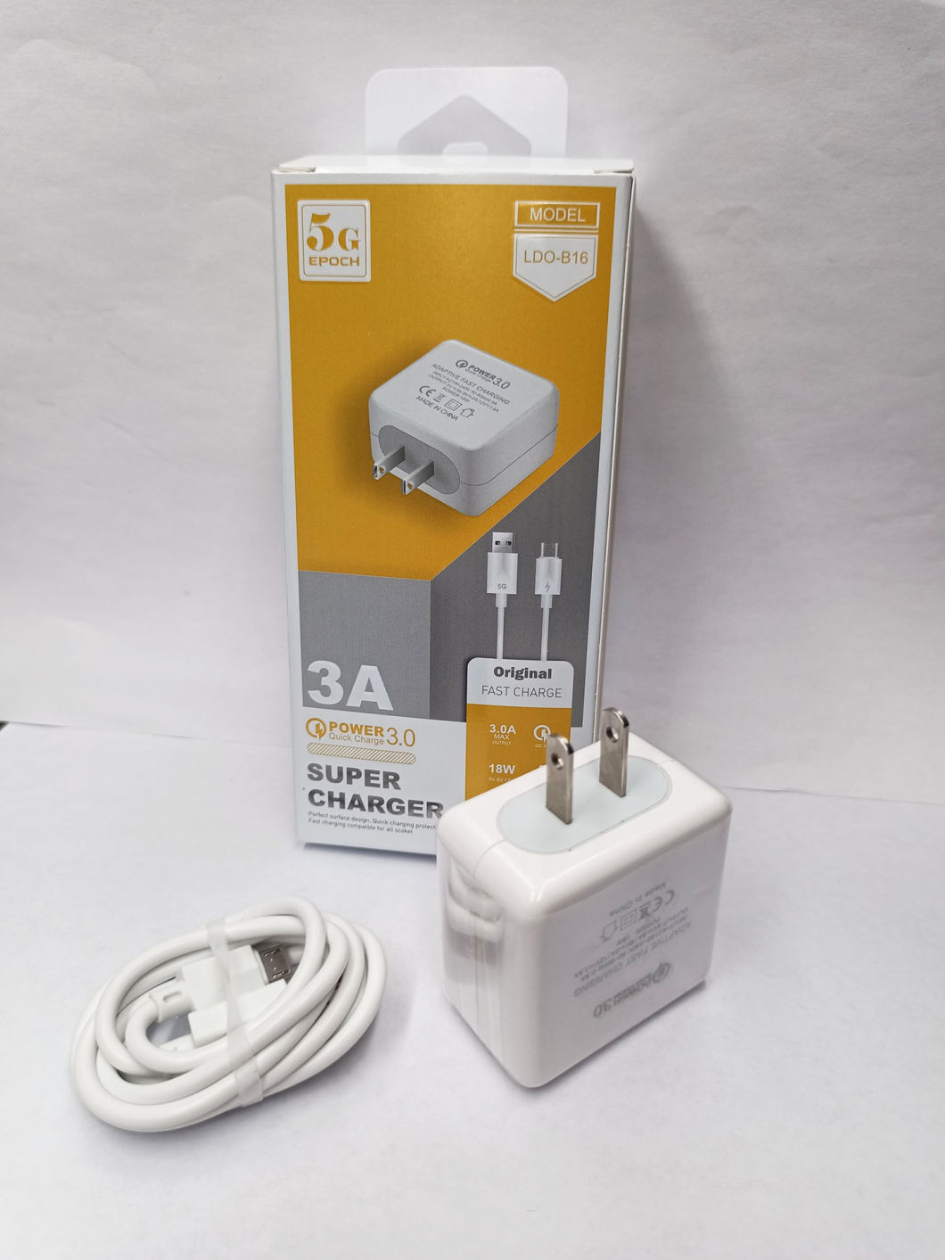 EU Us Plug Fast Charger with Micro Cable