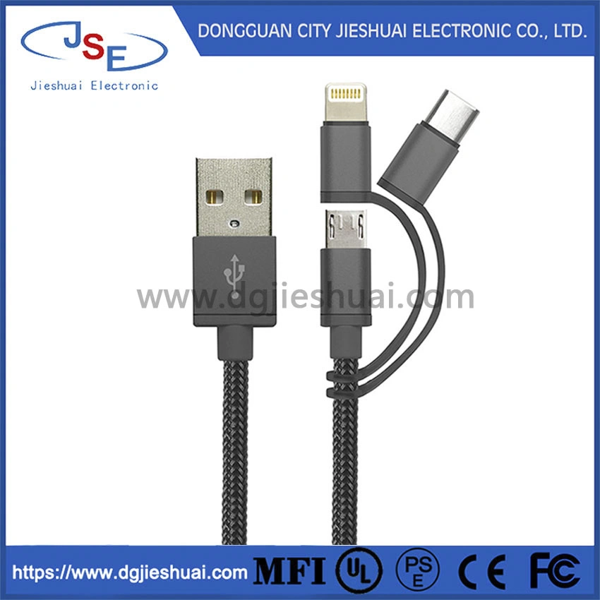 Nylon Braided Magnetic Type C Fast Charging USB Cable for iPhone, Wholesale Mobile Phone Micro USB Charger Data Cable