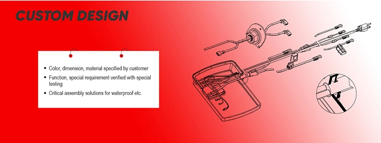 Custom Automotive Cable Assembly with Strain Relief Over-Molding Cable