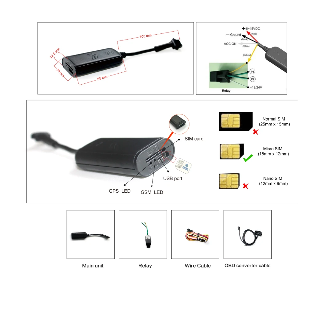 Motorcycle Auto Car Tracking Location Device Motorcycle Anti Theft GPS (LT02-KH)