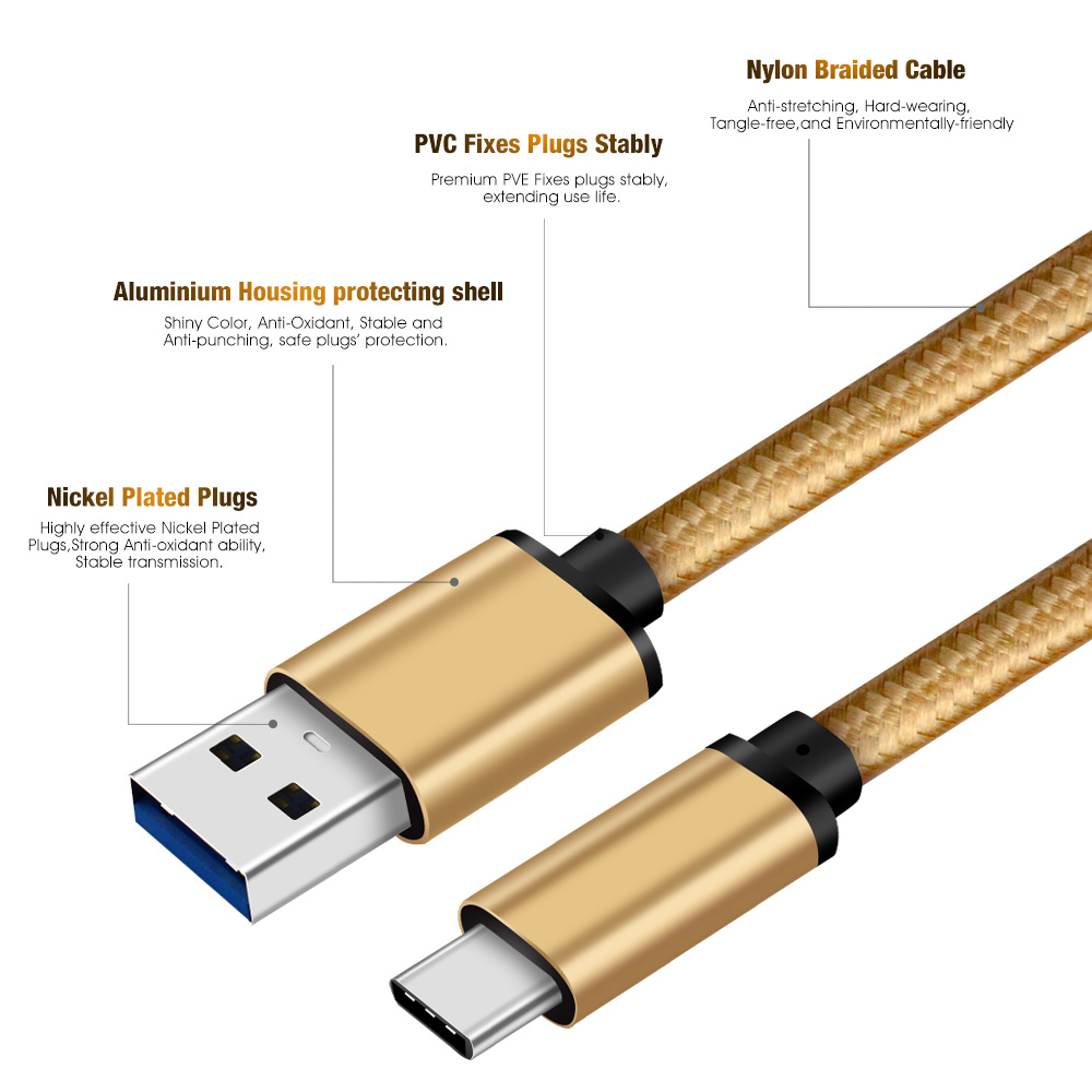 USB 3.1 to Type C Cable Mobile Data Cable USB Fast Charging Cable