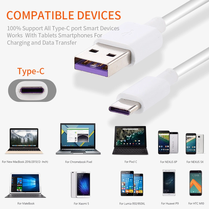 Mobile Data Cable 2A PVC USB Data Cable USB Type C Charger Cable