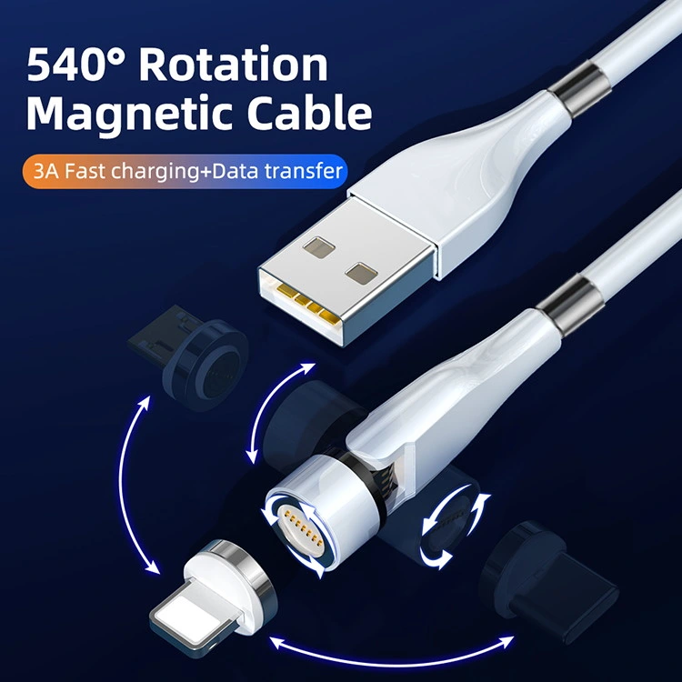 Tongyinhai Mobile Phone Charging Products Manufacturer 540 Degree Rotation USB 3.0 Charger Cable LED Magnetic Cable