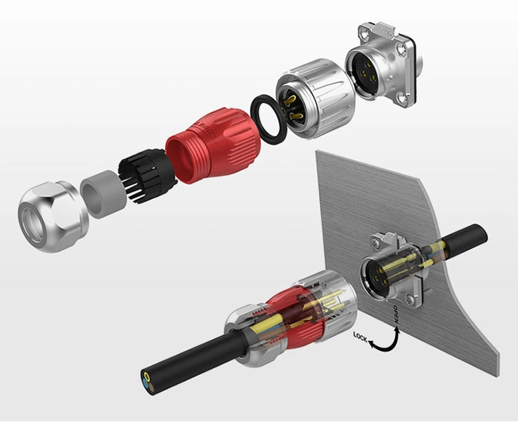 Dh20 Series 5 Pole Power Connector/5 Cores Male and Female Connector