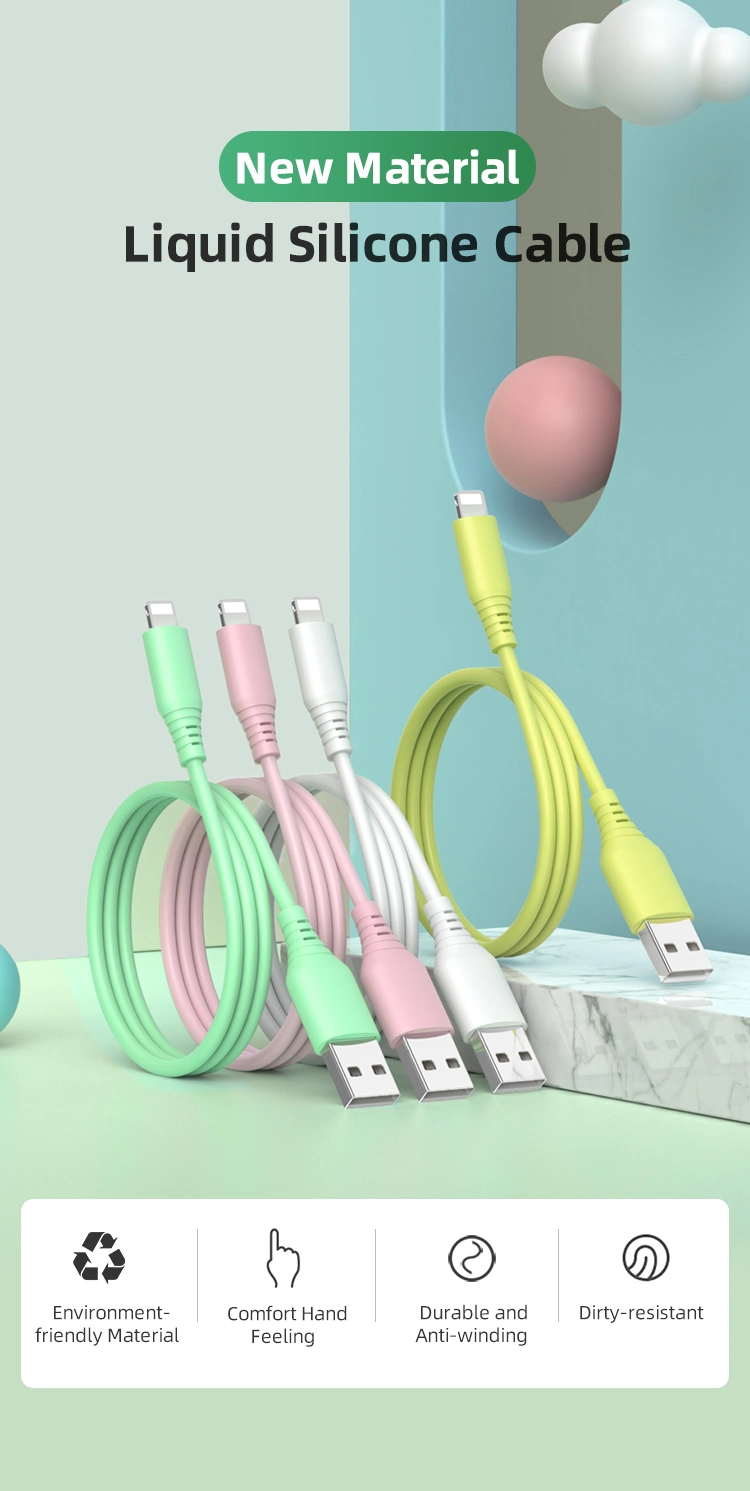 Wholesale Tongyinhai High-Quality Liquid Silicone Data Cord Fast Chargers Cables USB Charging Cable for iPhone