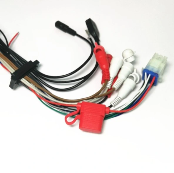 OEM Car Audio cable harness with RCA speaker Wire Assembly Audio wireharness with fuse holder