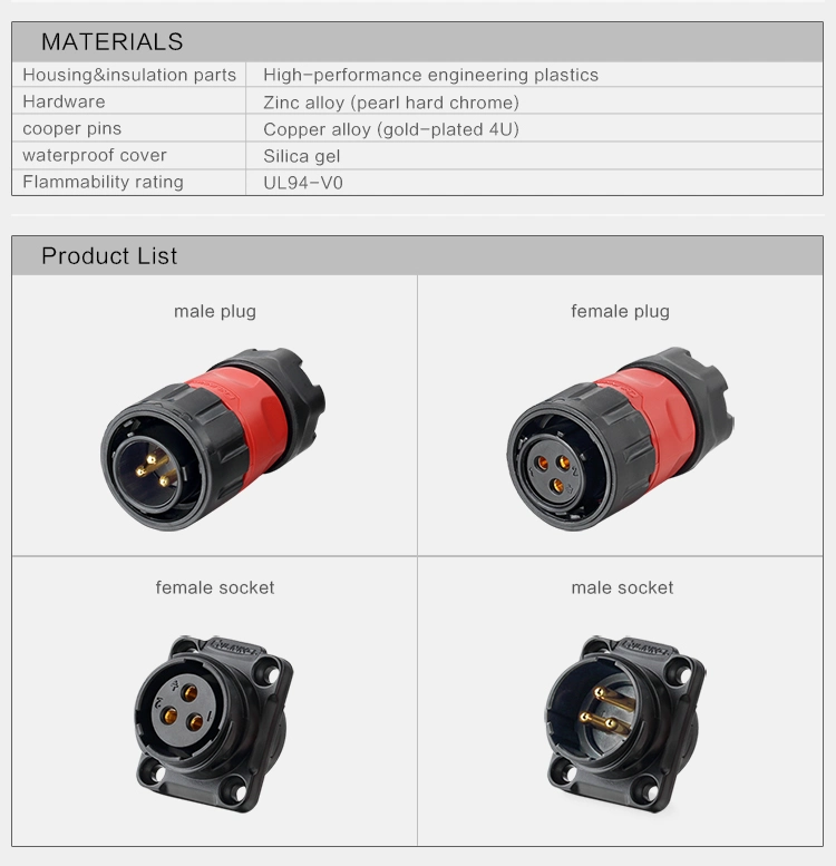 China Supplier IP67 5 Pin Waterproof Power Connector