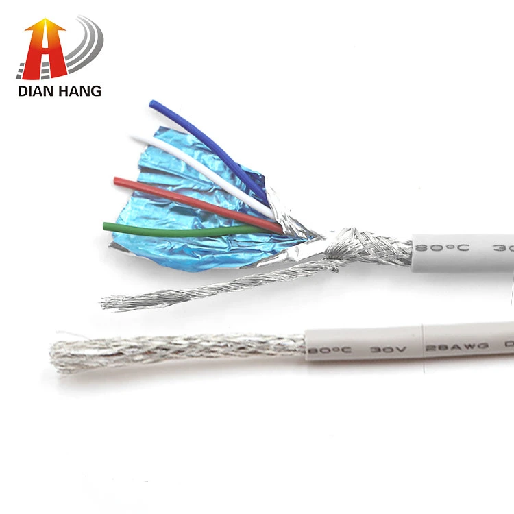 30V Awm 2725 USB Cable Charging Cable USB 2.0 Standard PVC Cable Insulated Flat White Single Core PVC Wire
