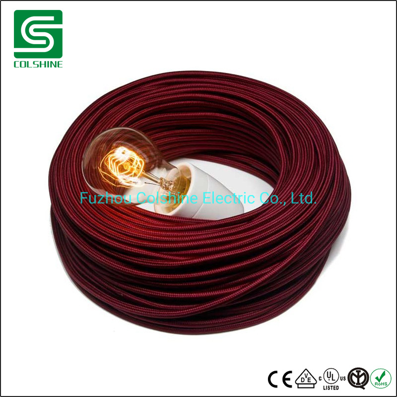 Indoor Lighting Cable Decorative Colorful Fabric Braided Electrical Wire DIY