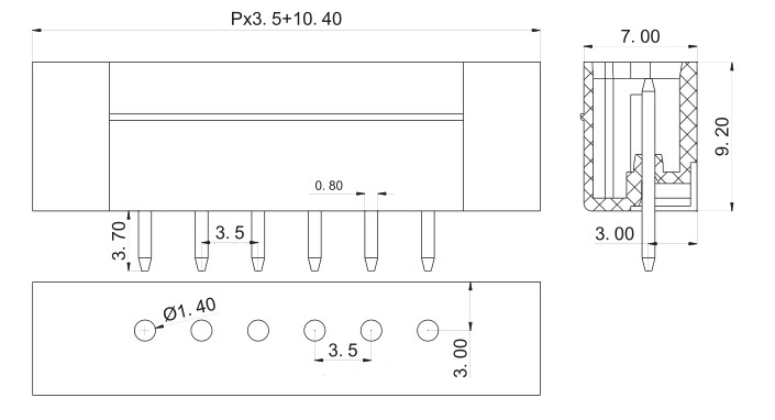 Pitch 3.81mm Flange Plug Terminal Block PCB Terminal