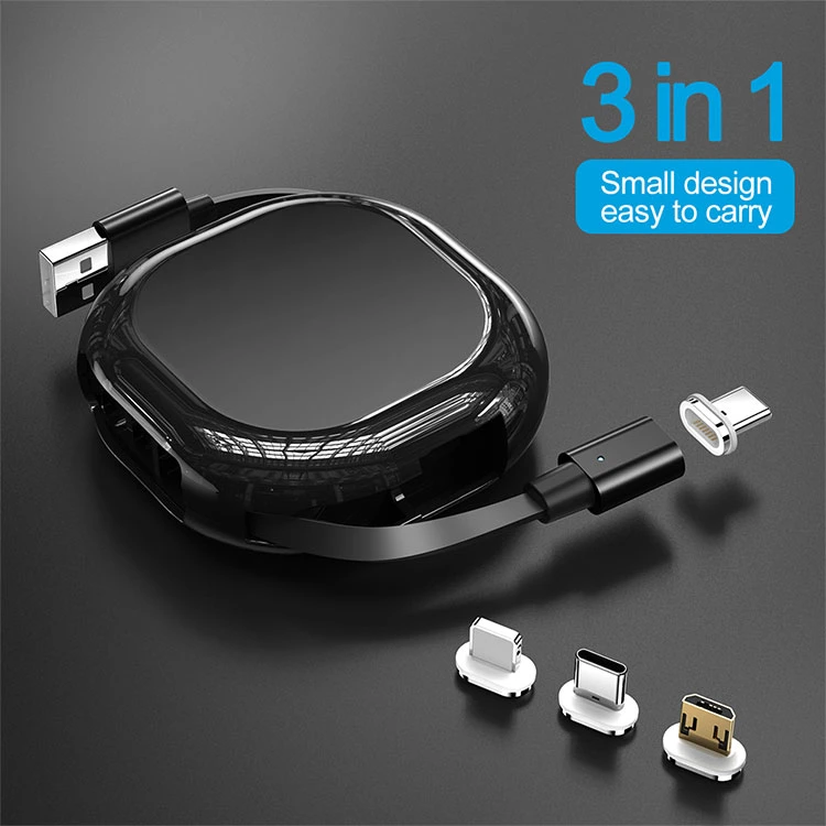 Tongyinhai Factory Design Single One Side Pull Reel Retractable USB Automatic Retraction Charging Magnetic USB Cable Reel