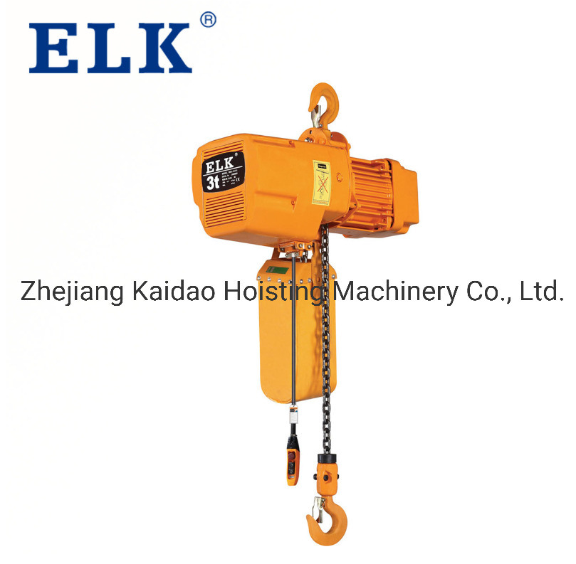 Elk High Quality 3ton Double Speed Electric Chain Hoist Crane