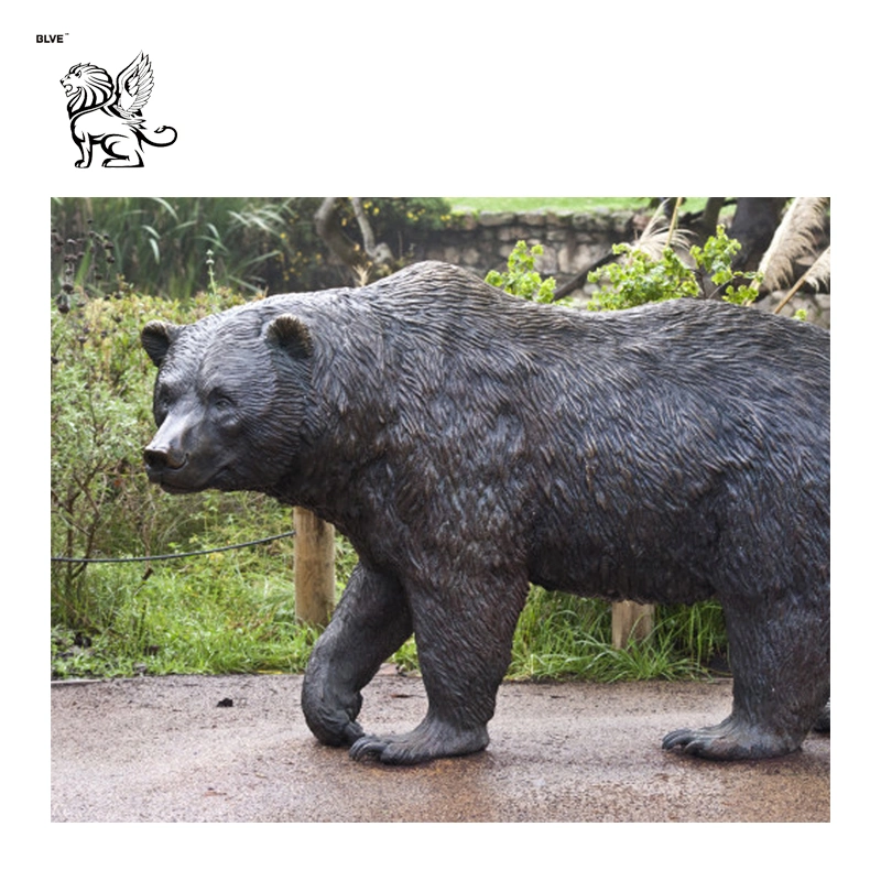 Life Size Cast Bronze Black Bear Statue Basc-020