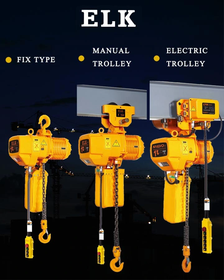 High Quality China Manufacturer Single Speed Electric Chain Hoist