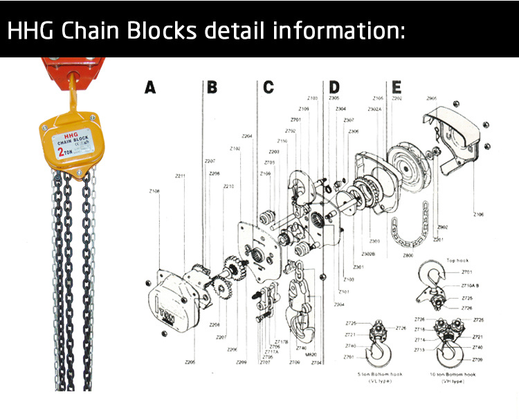Chain Hoist 1 Ton Hand Chain Hoist 3 Meters Japan Chain Hoist