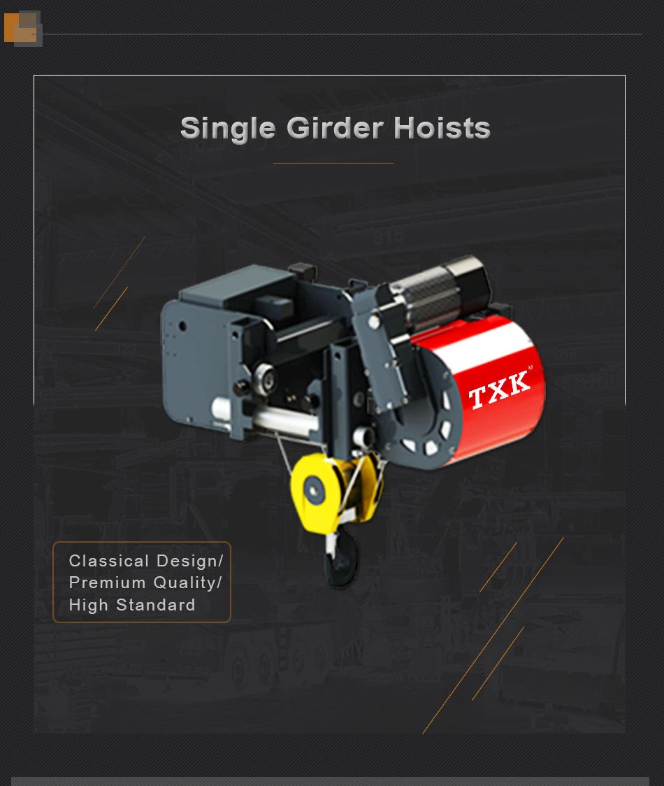 Txk 2.5t Single Beam Wire Rope Electric Monorail Lifting Hoist