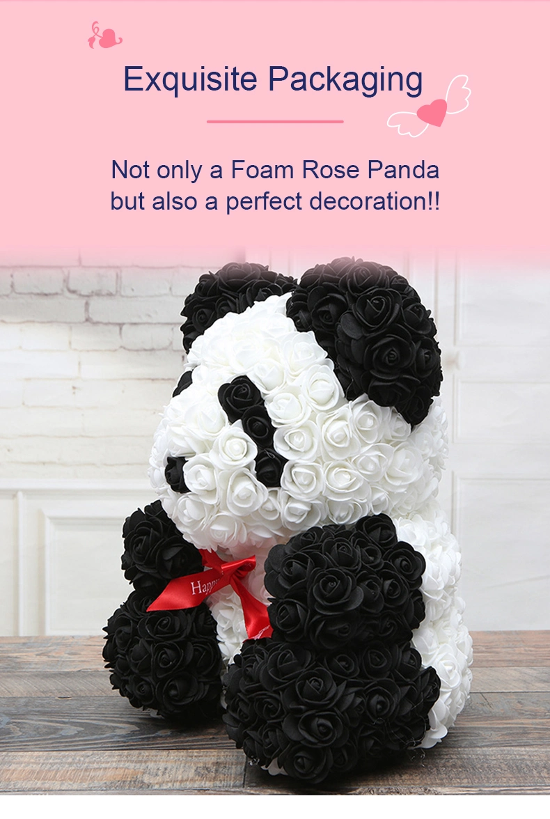 Hot Sale Rose Panda Bear Teddy Bear Flower Rose Bear for Valentine's Day
