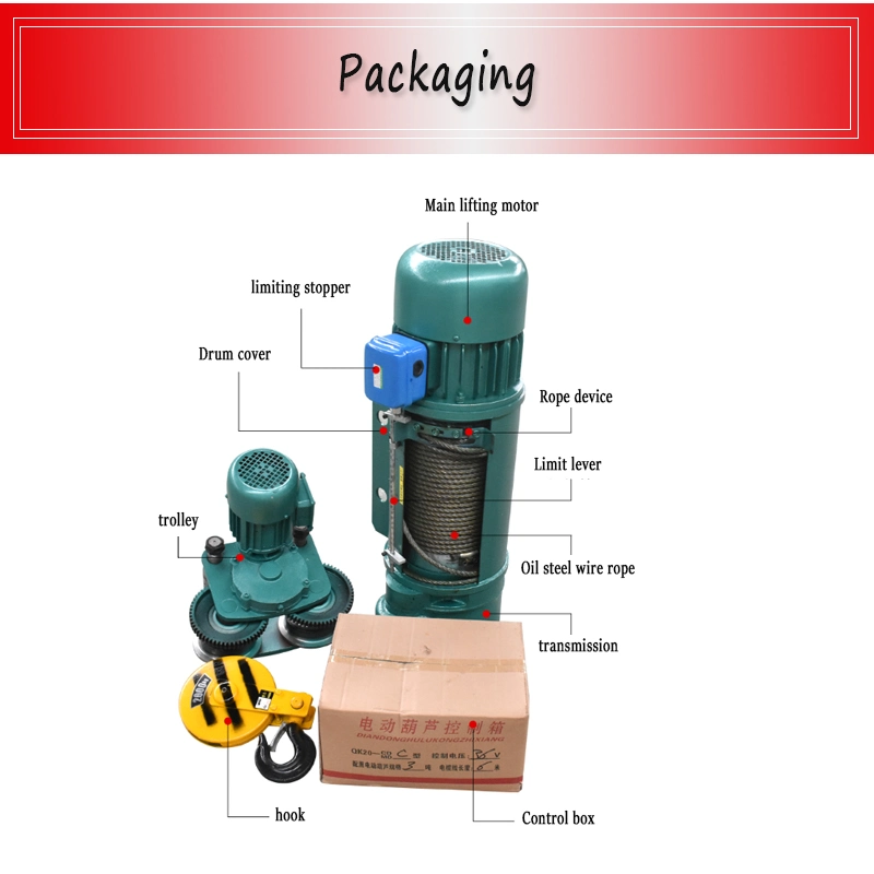 Lifting Equipment Travelling Trolly Wire Rope Hoist