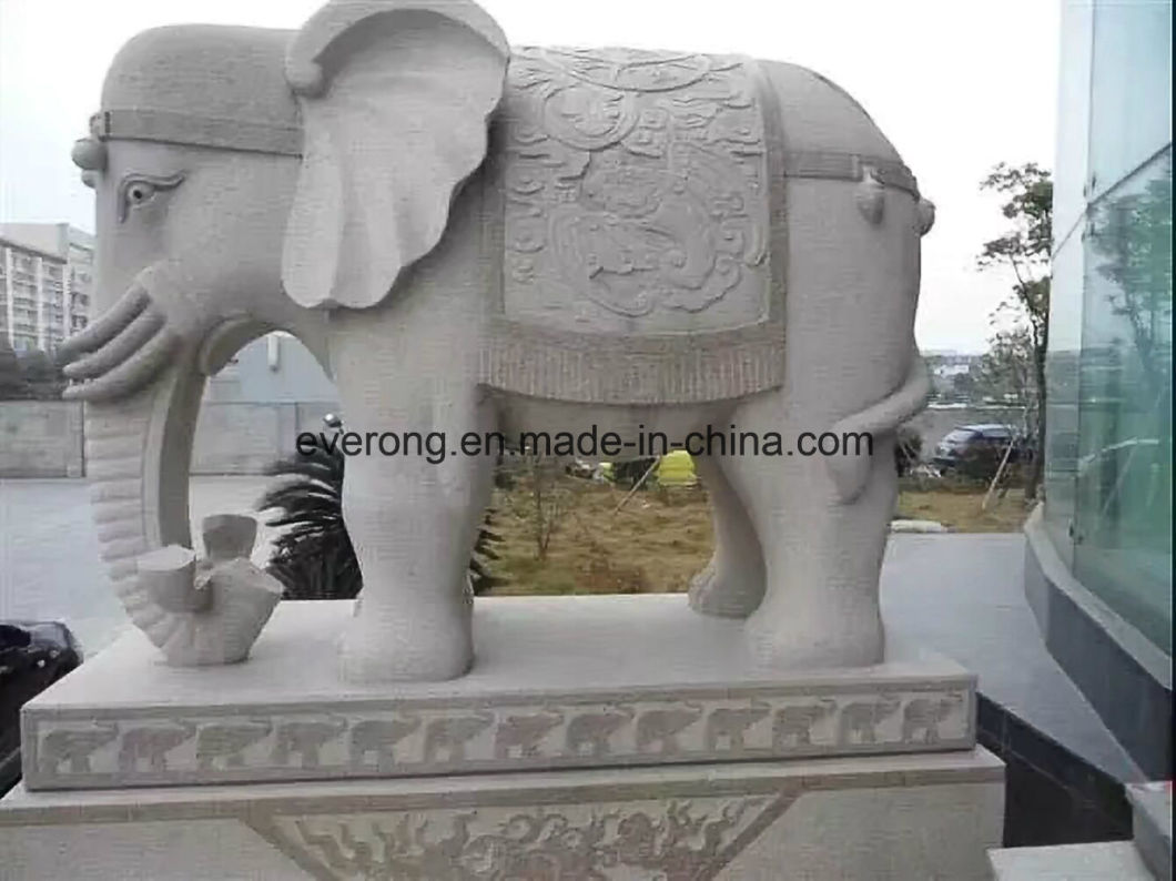 Stone Marble Granite Elephant Carving Garden Elephant Statue/Sculpture for Sale