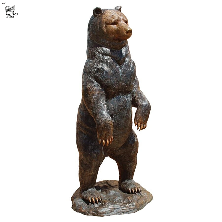 Standing Black Bear Cast Bronze Garden Sculpture Bfsy-88