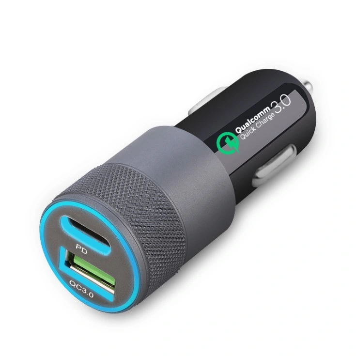 Dual USB Pd Car Fast Charger Type-C QC3.0 Car Charger