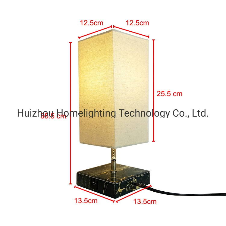 Jlt-15650 Convenient Bedside Glass Table Lamp with 2.1A Fast Charging USB Port