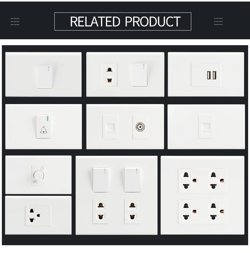 120*120mm Wall Duplex 6 Pin Electrical Power Outlet for Thailand 250V 16A