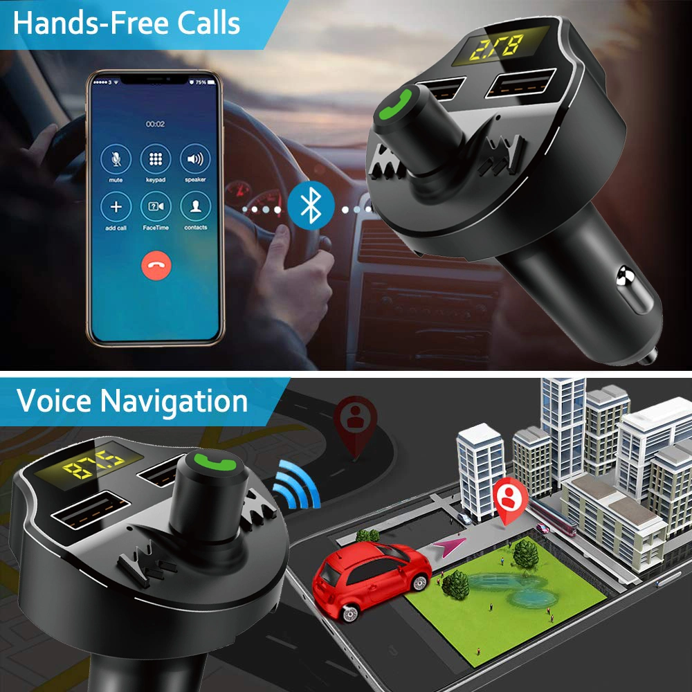 T66 Car MP3 Player Car Handsfree FM Transmitter Dual USB Charger Car Kit