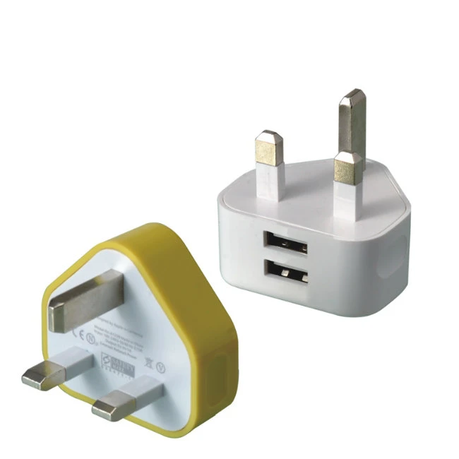 Ce RoHS Approved 5V2a UK Charger Dual USB Wall Charger