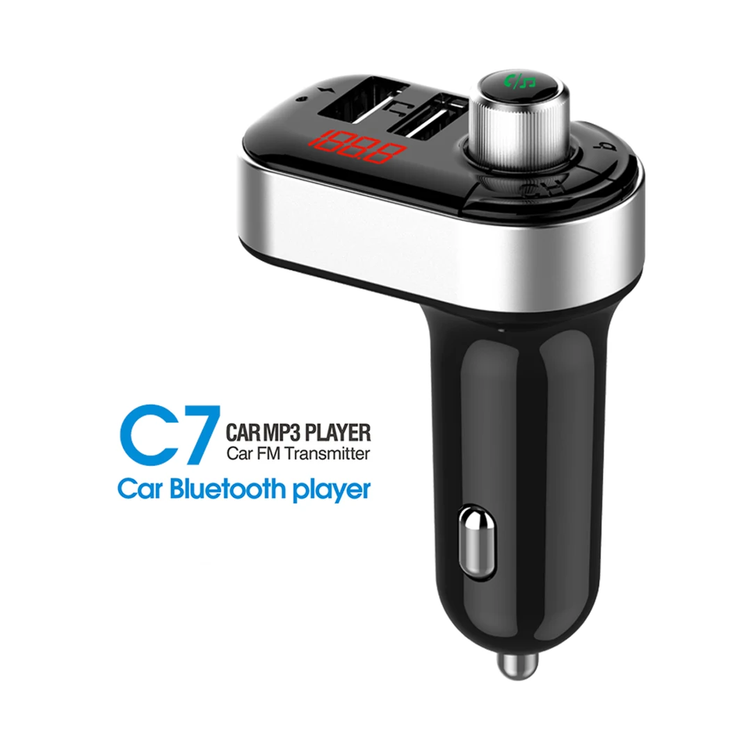 Insert Cigerate Lighter 5V 3.1A Car MP3 Dual USB Charger with Bluetooth Handfree Answer Call