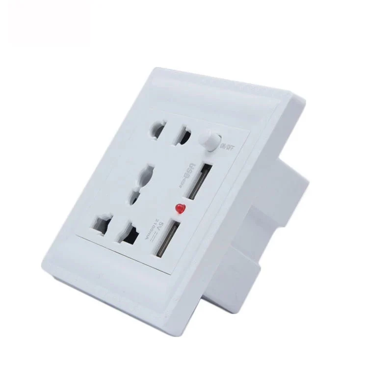 Bx-USB002 Wholesale 3-Pin Power Socket Wall Socket with USB Indoor Electrical Wall Socket