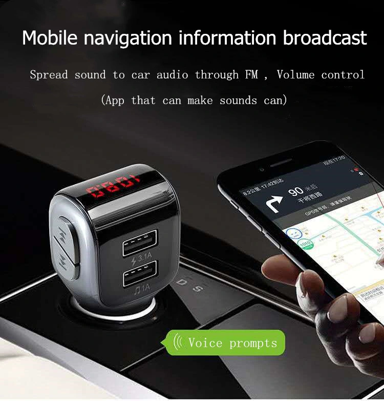 A01 Double USB Car Charger Bluetooth Car MP3 HiFi Player Fast Charger FM Transmitter Car Kit