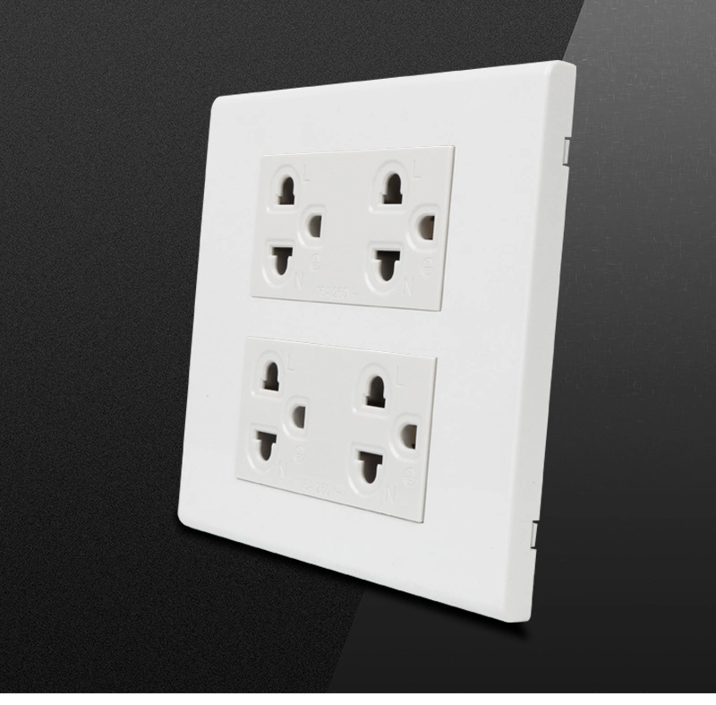 120*120mm Wall Duplex 6 Pin Electrical Power Outlet for Thailand 250V 16A