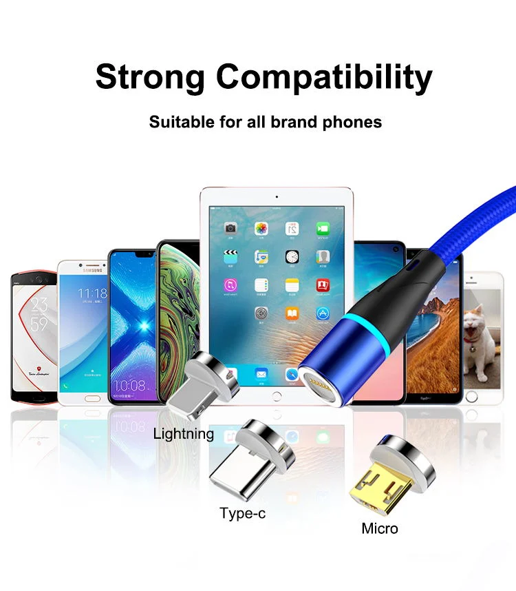 Tongyinhai 3A Fast Charging Nylon Magnetic Cable Multi Charging Cable for Mobile Phone