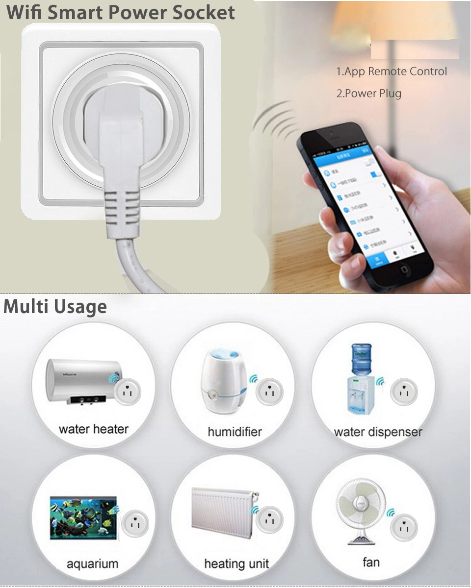 Us/Canada Single Power Outlet Socket with WiFi Control White Color