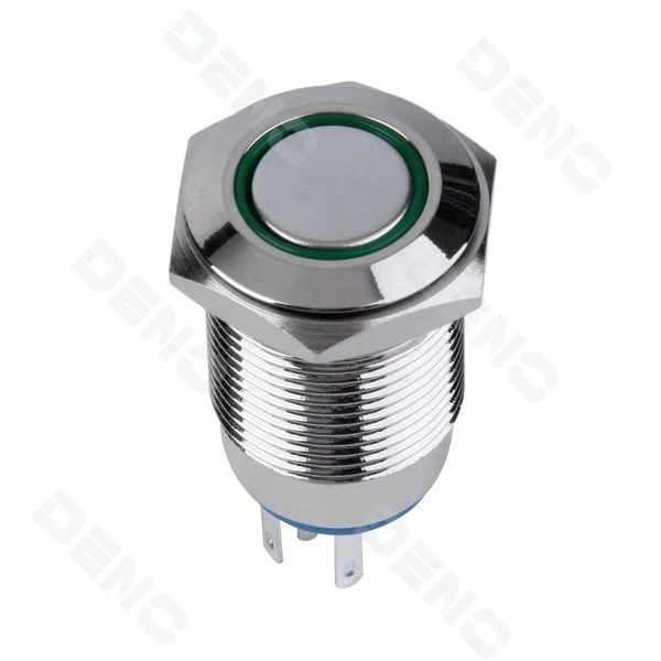 Chrome Metal on/off Push Button Switch 1/2