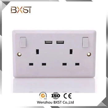 Bx-Ws007 UK Electric Wall Switch Socket Power Wall Socket with 2 USB