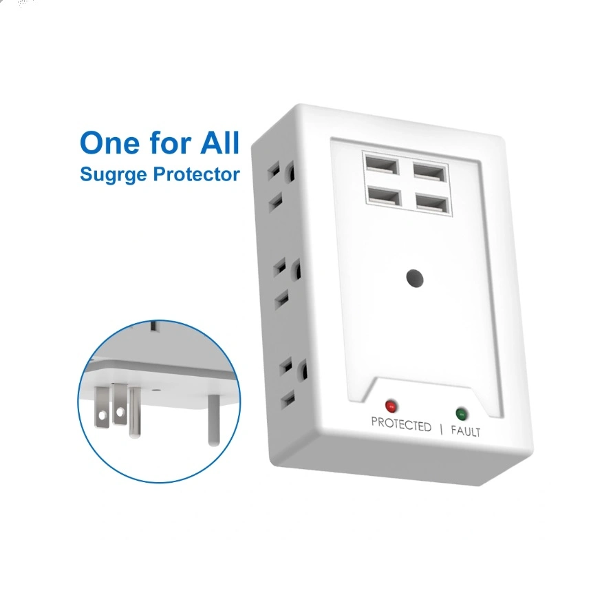 6 AC Outlet Power Strip with USB Wall Socket