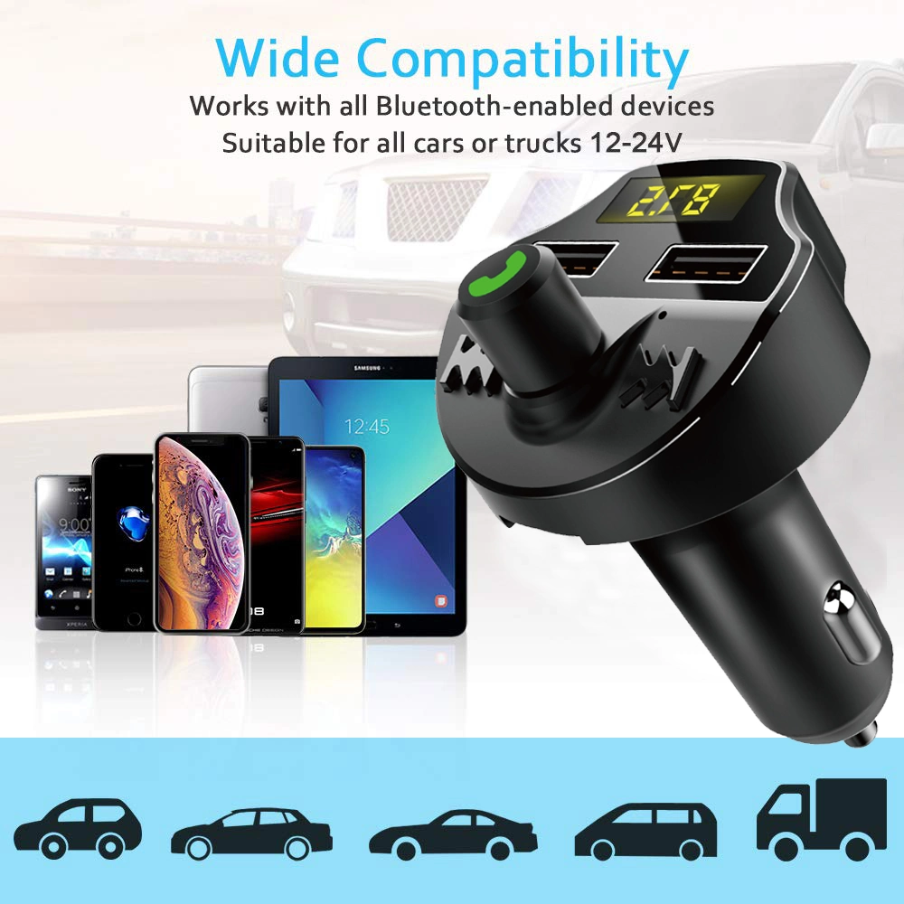 T66 Car MP3 Player Car Handsfree FM Transmitter Dual USB Charger Car Kit