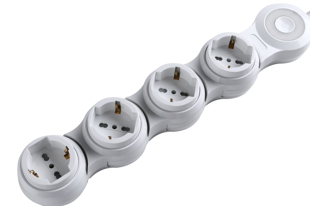 New Grounded Outlet Power Strip Extended Plug Surge Protector Power Strip (PT4W-IT)
