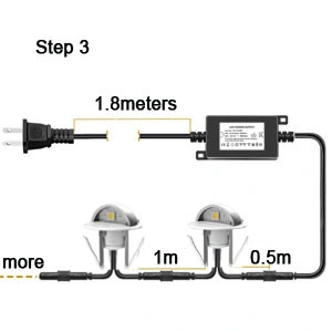 12V LED 2700K Half Moon Deck Lighting in-Ground Lighting Hardscape Lighting Demo Lighting Kits